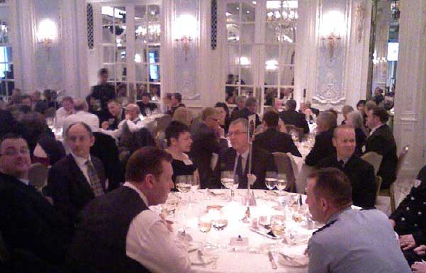 The team at the awards ceremony The team grouped round their table at the awards ceremony dinner.