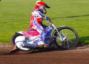 Rider exiting a corner