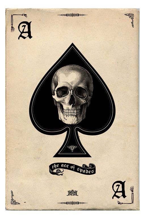 Ace of spades with skull in the spades symbol